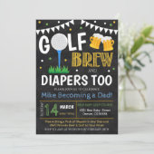 Golf en Bier Baby shower Kaart (Staand voorkant)