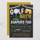 Golf en Bier Baby shower Kaart (Voorkant / Achterkant)