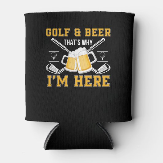 Golf en bier dat waarom ik hier Golfbier ben Blikjeskoeler (Voorkant)