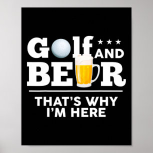 Golf en bier grap papa grappige vaderdag drinken poster