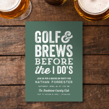 Golf en bier voor het groene vrijgezellenfeest van