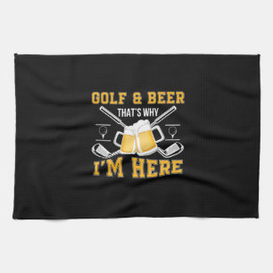 Golf- en bierverjaardag voor bierdrinkers theedoek