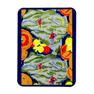 golf en bloemen magneet