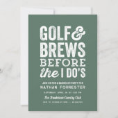 Golf en brouwsels voordat ik doe groene vrijgezell kaart (Voorkant)