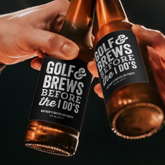 Golf en brouwsels voordat ik doe vrijgezellenfeest bier etiket