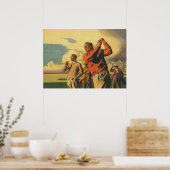 Golf en Ecosse, Poster de golf Vintage (Cuisine)