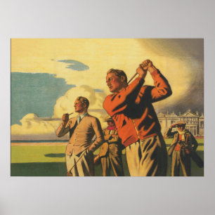 Golf en Ecosse, Poster de golf Vintage