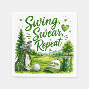 Golf en gegiechel Grappige golf waterverf servet