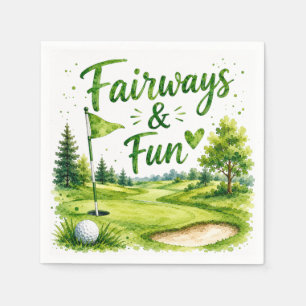 Golf en gegiechel Grappige golf waterverf servet