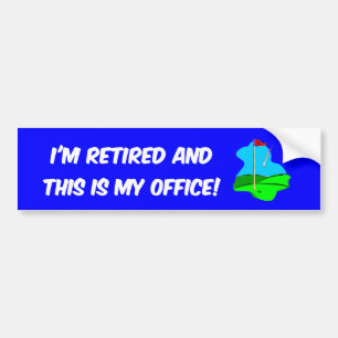 Golf en pensionering bumpersticker