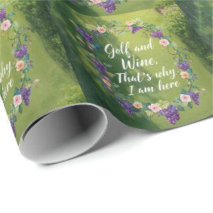 Golf en wijn voor golfers op de golfbaan cadeaupapier
