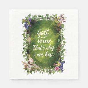 Golf- en wijnfeest voor golfer servet