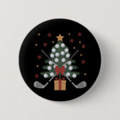 Golf Equipment Christmas Tree Christmas Golf Ronde Button 5,7 Cm (Voorkant)