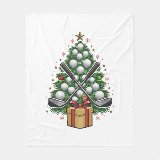 Golf Equipment Kerstmis Golf Fleece Deken (Voorkant)