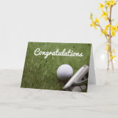 Golf et putter Carte de félicitations pour golfeur (Fleur jaune)