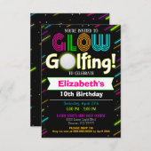 Golf étincelant Invitation Anniversaire (Devant / Derrière)
