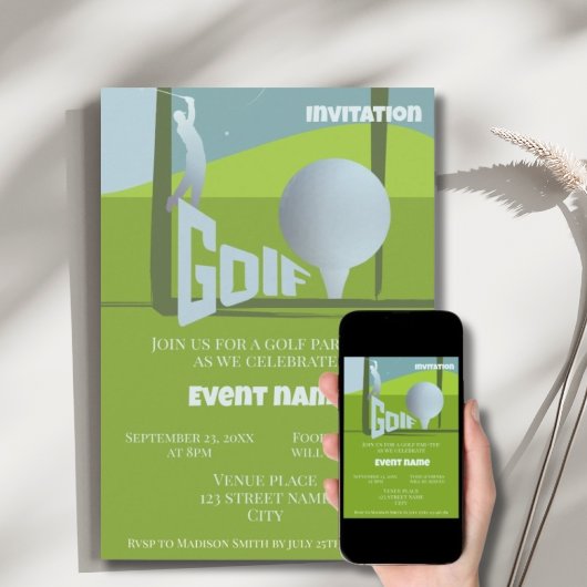 Golf evenement par-tee golfen Uitnodiging