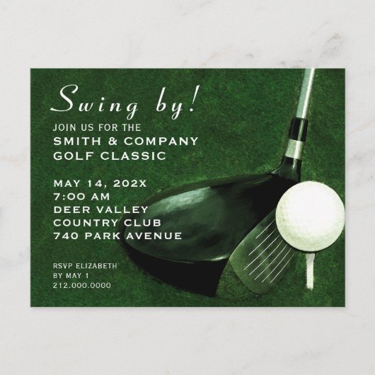 Golf Event Invitation Briefkaart (Voorkant)