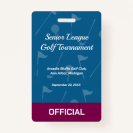 Golf Event Security Badge – Security & Access Pass