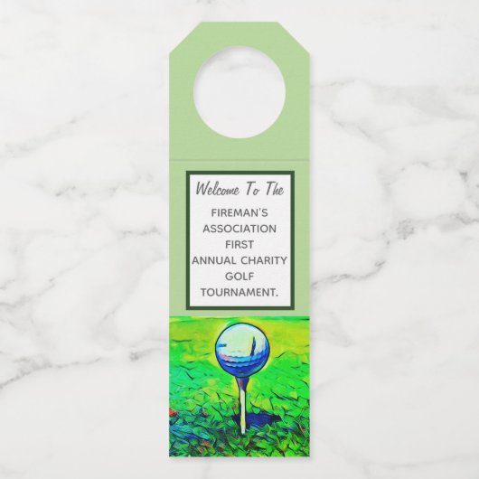 Golf Event Tournament Charity Bottle Hangers (Achterkant)