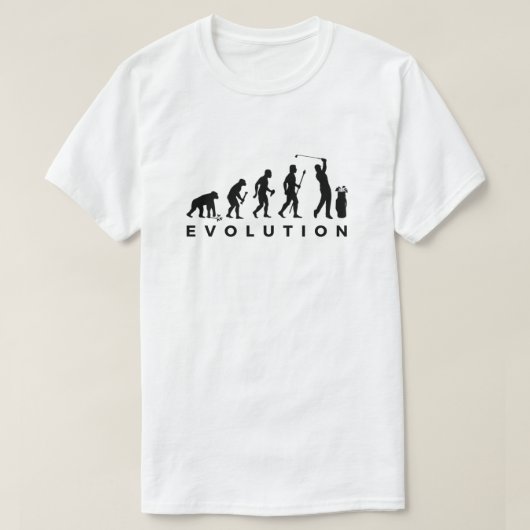 Golf Evolution grappige T-shirt golfer Humor (Design voorkant)