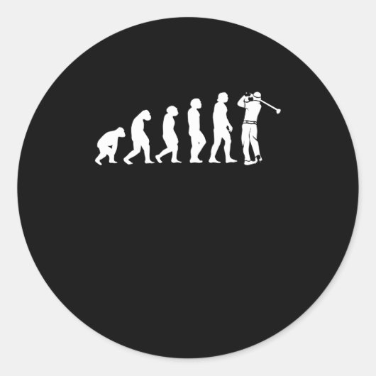 Golf Evolution Human Ape Golfer Ronde Sticker (Voorkant)