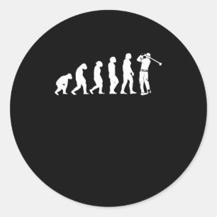 Golf Evolution Human Ape Golfer Ronde Sticker