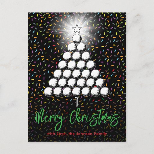 Golf Familie Kerstmis Ontwerp Feestdagenkaart (Voorkant)