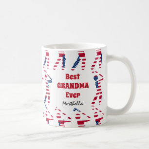 GOLF FAN Best GRANDMA Ever Personated USA Flag Koffiemok
