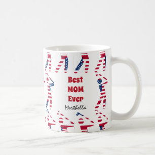 GOLF FAN Best MOM Ever Personated USA Flag Koffiemok