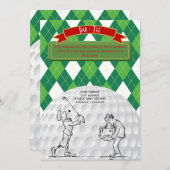 Golf FAREWELL Invitations Vintage Retro (Devant / Derrière)