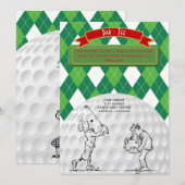 Golf FAREWELL Party nodigt Retro uit Kaart (Voorkant / Achterkant)