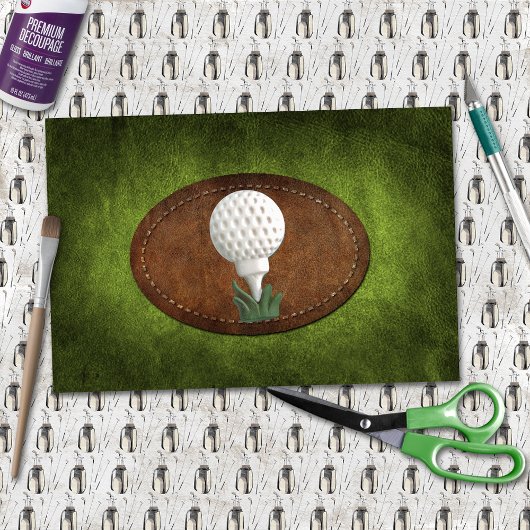 Golf  Faux Green Leather Tissuepapier