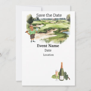 Golf Feest 80ste verjaardag Save the Date voor go Kaart