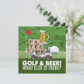 Golf Feest Golf en Bier Grappige Uitdrukking voor Kaart (Staand voorkant)