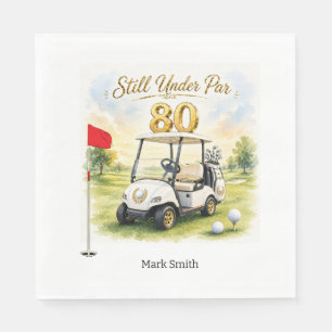 Golf Feestje 80ste verjaardag met golfkar op de g Servet