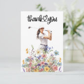 Golf Femme Carte de remerciements aux fleurs (Debout devant)