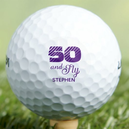Golf Fête moderne 50e anniversaire simple nom balles de