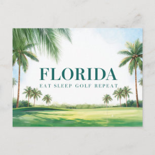 Golf Florida gethematiseerd met bal op green Briefkaart