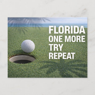 Golf Florida gethematiseerd met bal op green Briefkaart