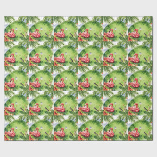 Golf Florida gethematiseerd met flamingo-pensioen Cadeaupapier