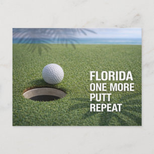 Golf Florida thema met bal op green Briefkaart