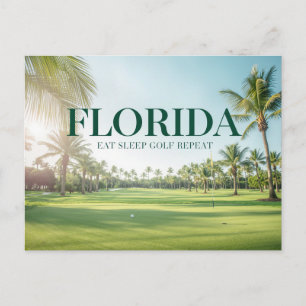 Golf Florida thema met bal op green Briefkaart
