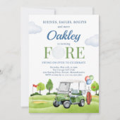 Golf Fore Birthday Golf Golfing 4e verjaardag Kaart (Voorkant)