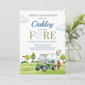 Golf Fore Birthday Golf Golfing 4e verjaardag Kaart (Staand voorkant)