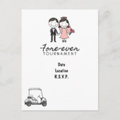 Golf FORE EVER golfbruiloft Save the Date golfer Briefkaart (Voorkant)