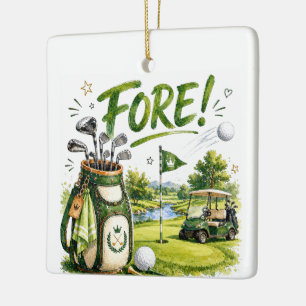 Golf FORE grappige huisdecoratie voor golfers Keramisch Ornament