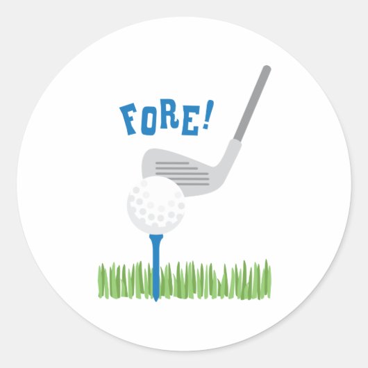 Golf Fore Ronde Sticker (Voorkant)