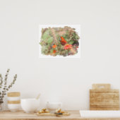 Golf Fritillary on Zinnia Waterverf Print (Keuken)