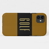 GOLF Fun Moderne Brede Zwarte Gouden Bruine Strepe Case-Mate iPhone Case (Achterkant (horizontaal))